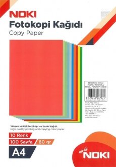 Noki A4 80g 10 Renk 100 Yaprak (89105) Fotokopi Kağıdı kullananlar yorumlar